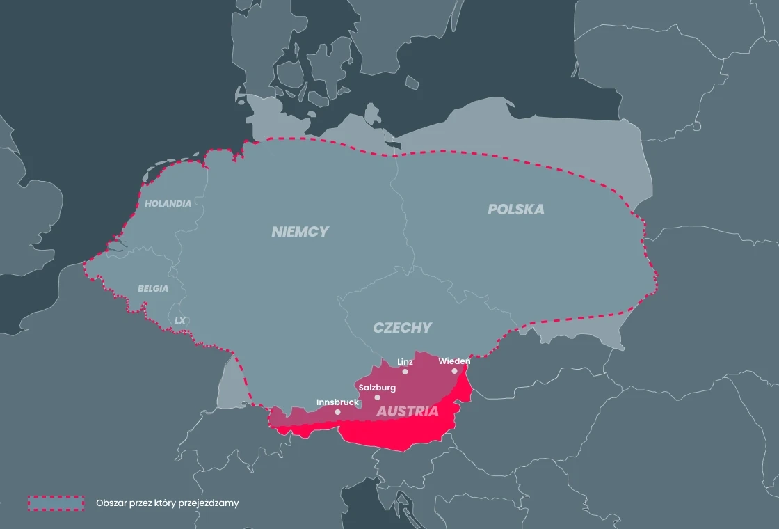 Mapa obszaru przejazdu