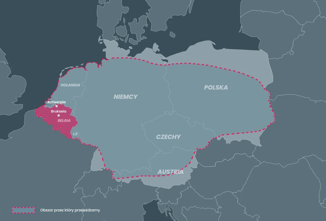 Mapa obszaru przejazdu