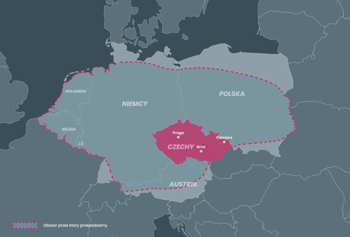 Mapa obszaru przejazdu