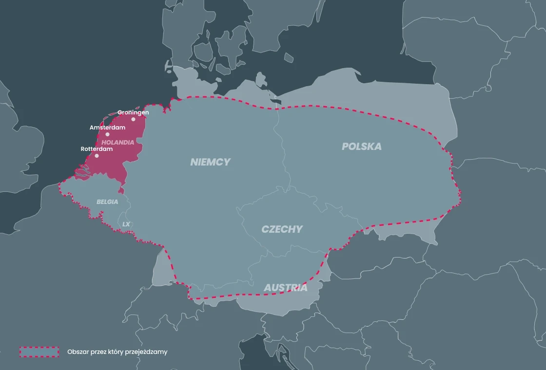 Mapa obszaru przejazdu