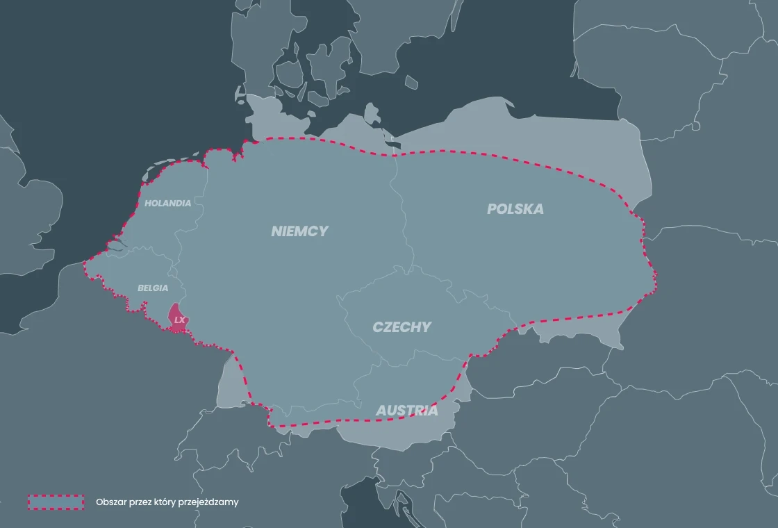 Mapa obszaru przejazdu