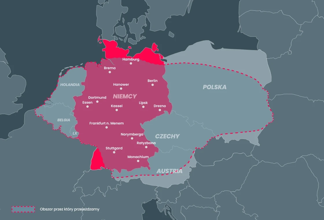 Mapa obszaru przejazdu
