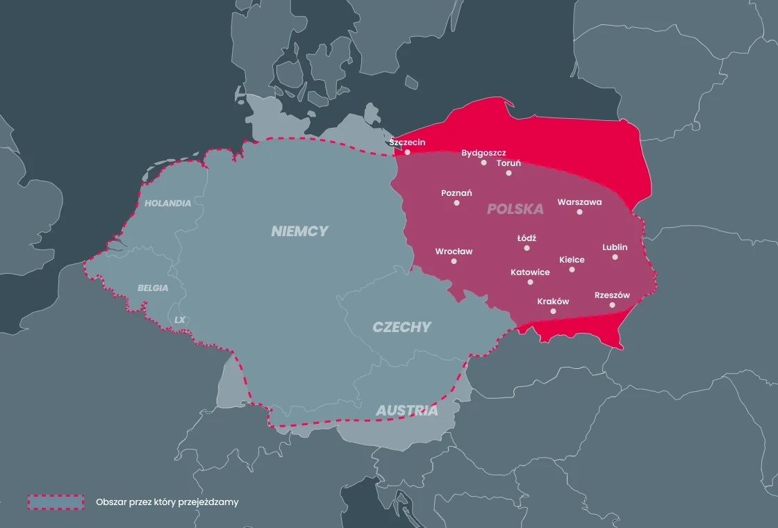 Mapa obszaru przejazdu