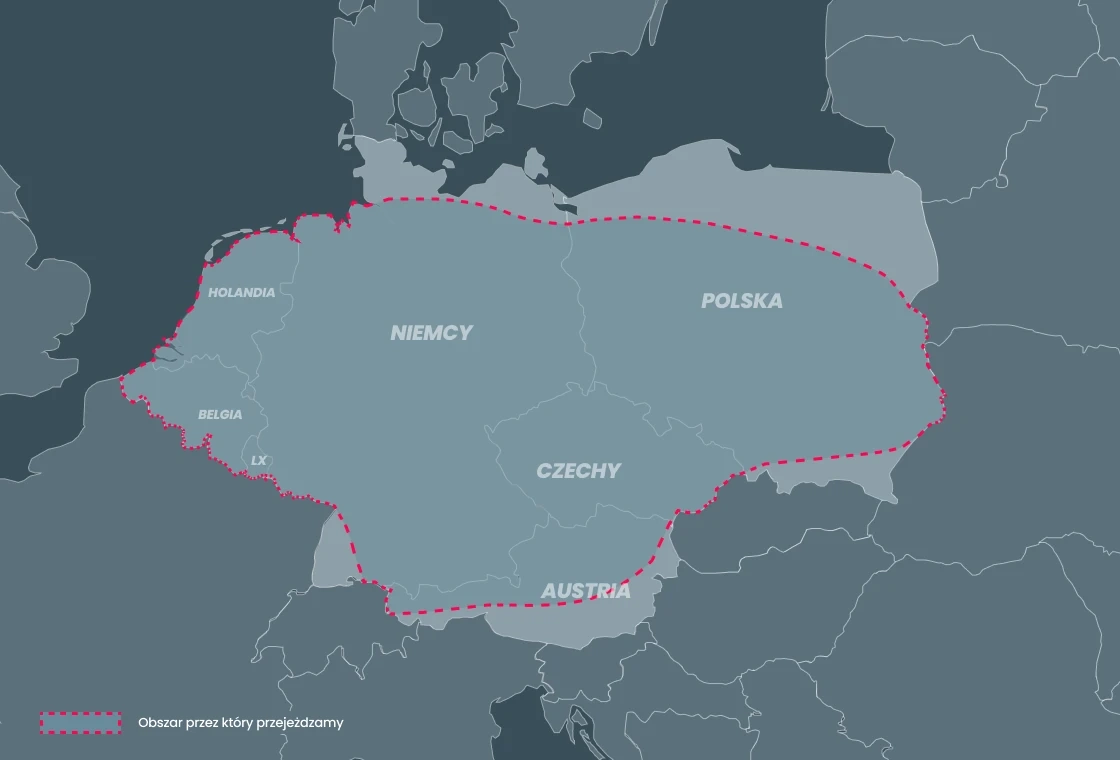 Mapa obszaru przejazdu